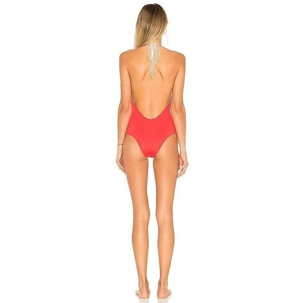 NWT Anthropologie Tavik Swimwear Chase One Piece Color Block Reversible Swimsuit - Picture 2 of 9